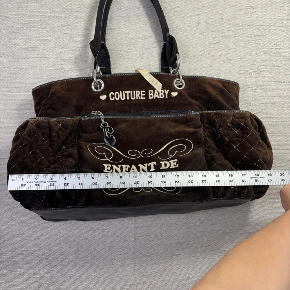 Vintage Juicy Couture Enfant Brown Velour Diaper Bag Enfant De‎ Juicy Y2K Tote